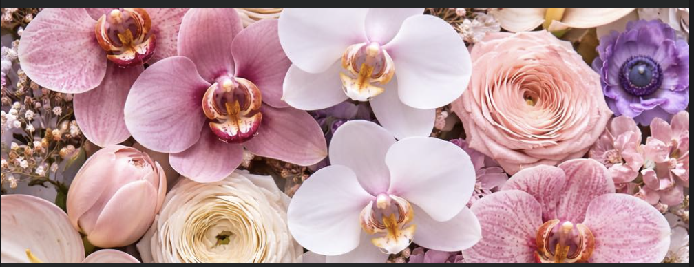 Flores elegantes en tonos rosa y lila